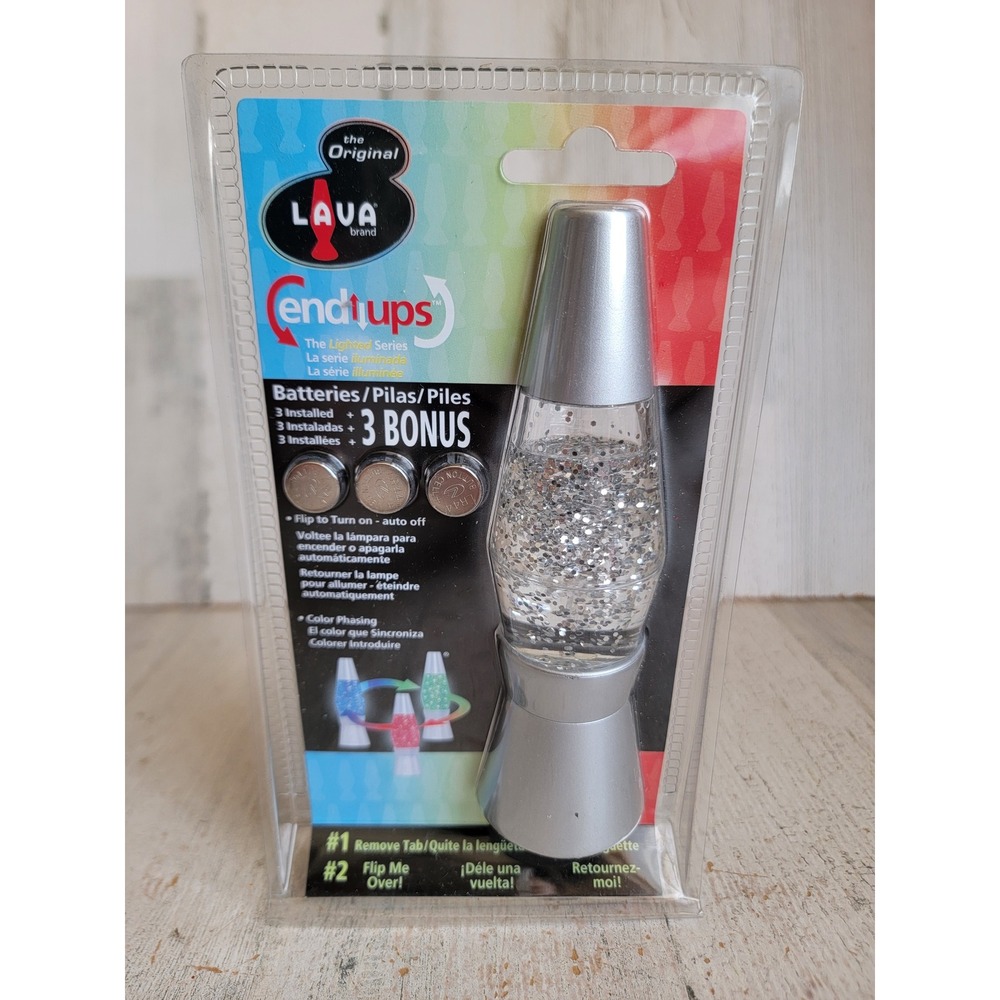 Original lava NEW mini glitter ends up light up Unique Home decor figure silver